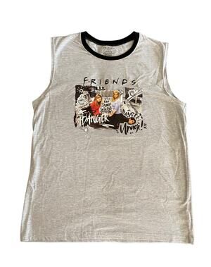 Friends Television Show Unagi Graphic Muscle Ringer T-Shirt Unisex Gray Size XL